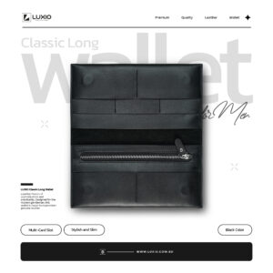 LUXIO Classic Wallet with Coin Pocket - Black