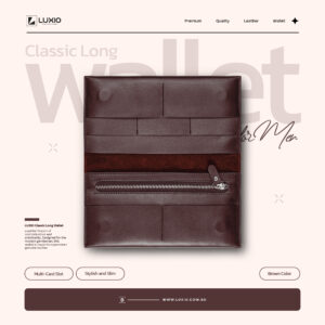 LUXIO Classic Wallet with Coin Pocket - Chocolate